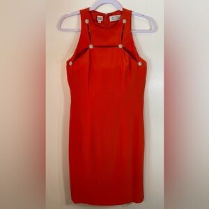 Niteline Red-Orange Cutout Rhinestone Dress  SIZE 6
